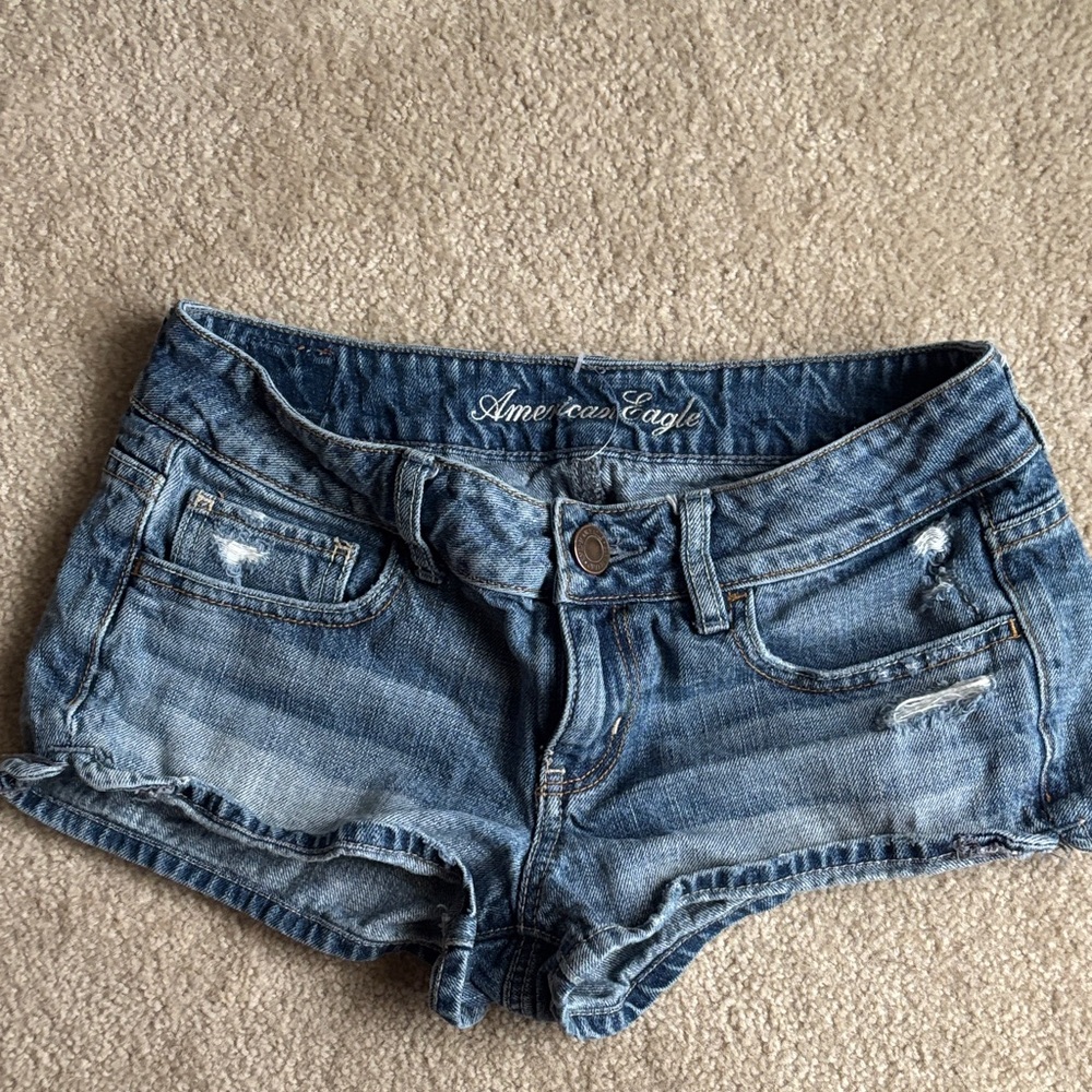 American Eagle Outfitters Distressed Blue Jean Shorts